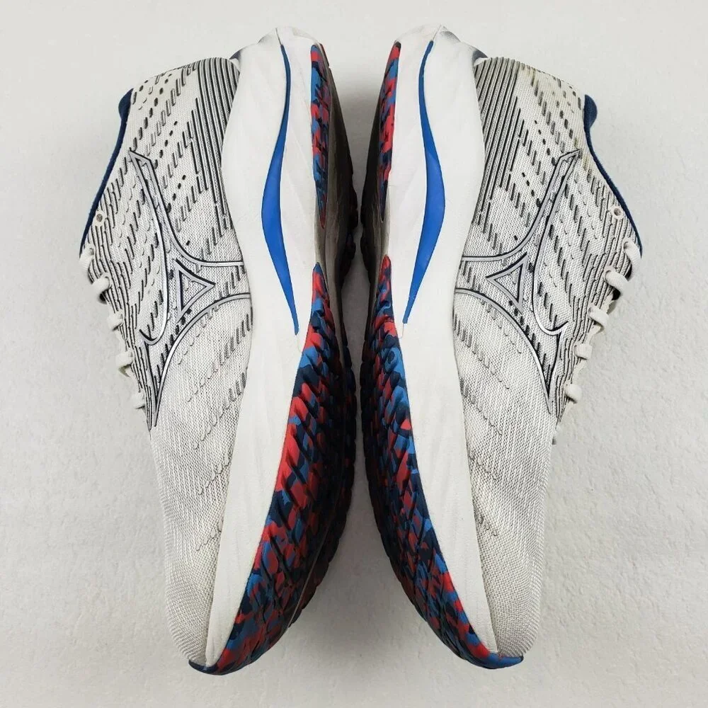 Mizuno Wave Rider 26 Sneaker Womens 10 White Lace Up Mesh Running Walking Shoe - Picture 5 of 10
